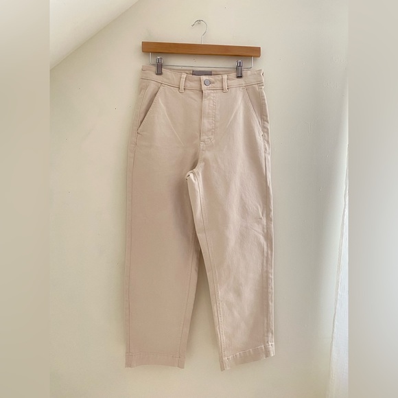 Everlane Pants - Everlane Straight Leg Cropped Tall Oatmeal Mom Jeans